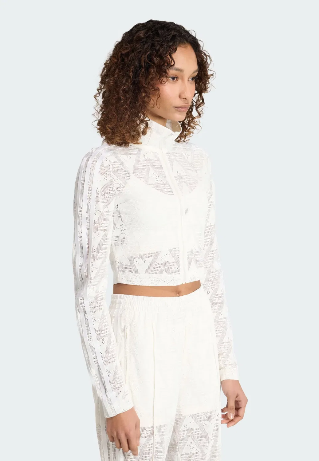 Вязаный кардиган Adidas Originals Firebird Classic белого цвета — фото 2
