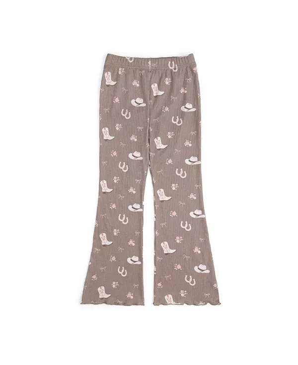 Детские брюки для девочек с фасоном клеш Howdy Darling Western Flare Legging Sweet Wink, Mocha