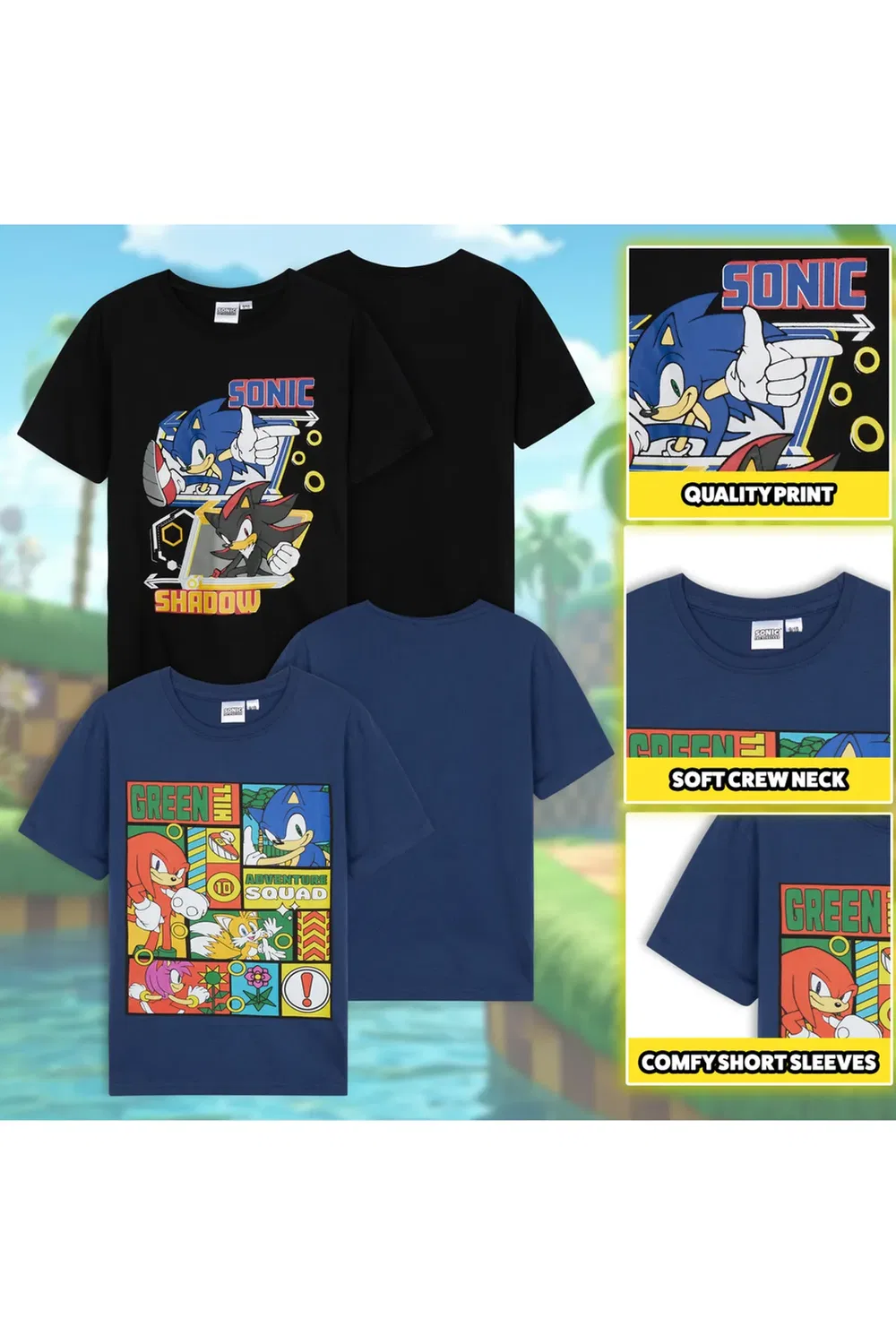 Детский комплект из 2 футболок Sonic The Hedgehog, Multi — фото 4