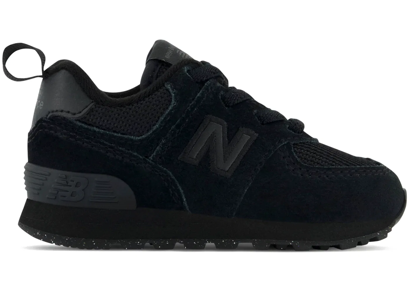 Детские кроссовки на шнурках-эластичных шнурках New Balance 574 Bungee Lace Core Pack, Black