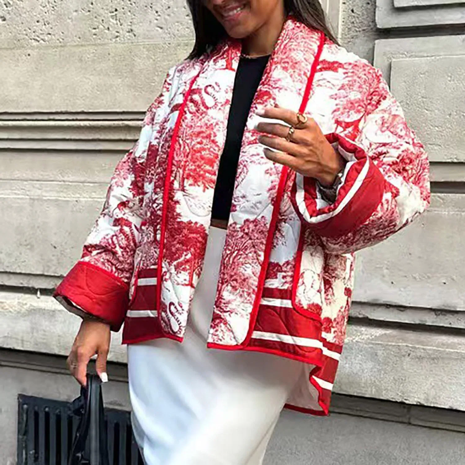 Женская куртка с принтом Vintage Oversized, Rosso — фото 3