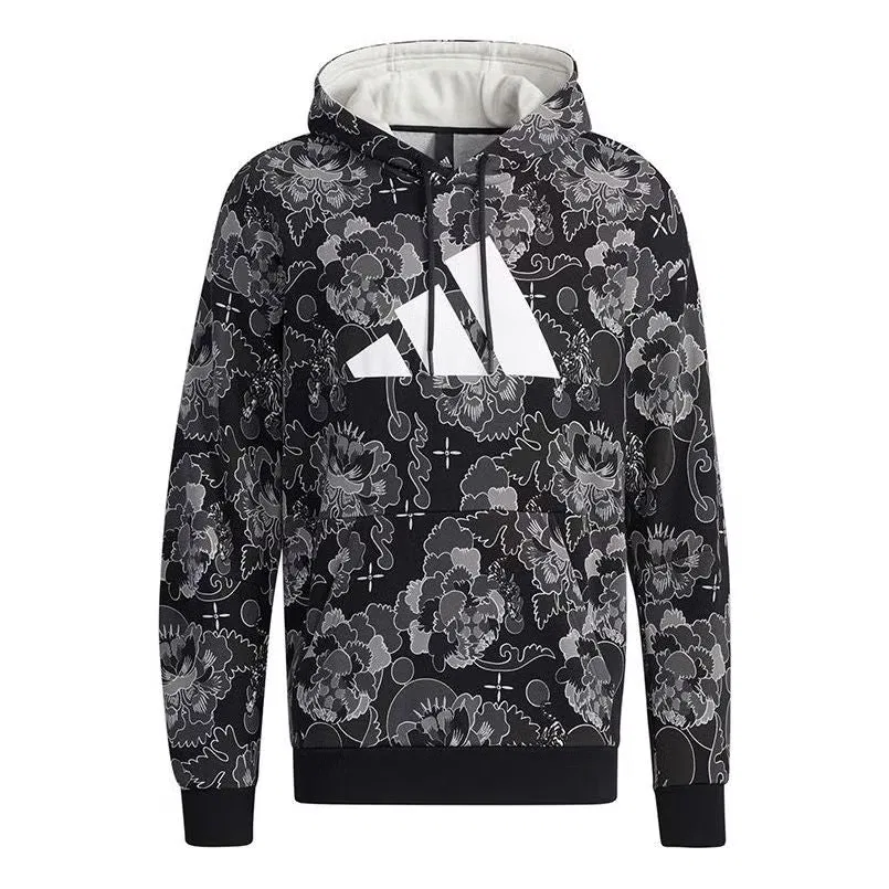 Худи с принтом Aop Adidas, черный