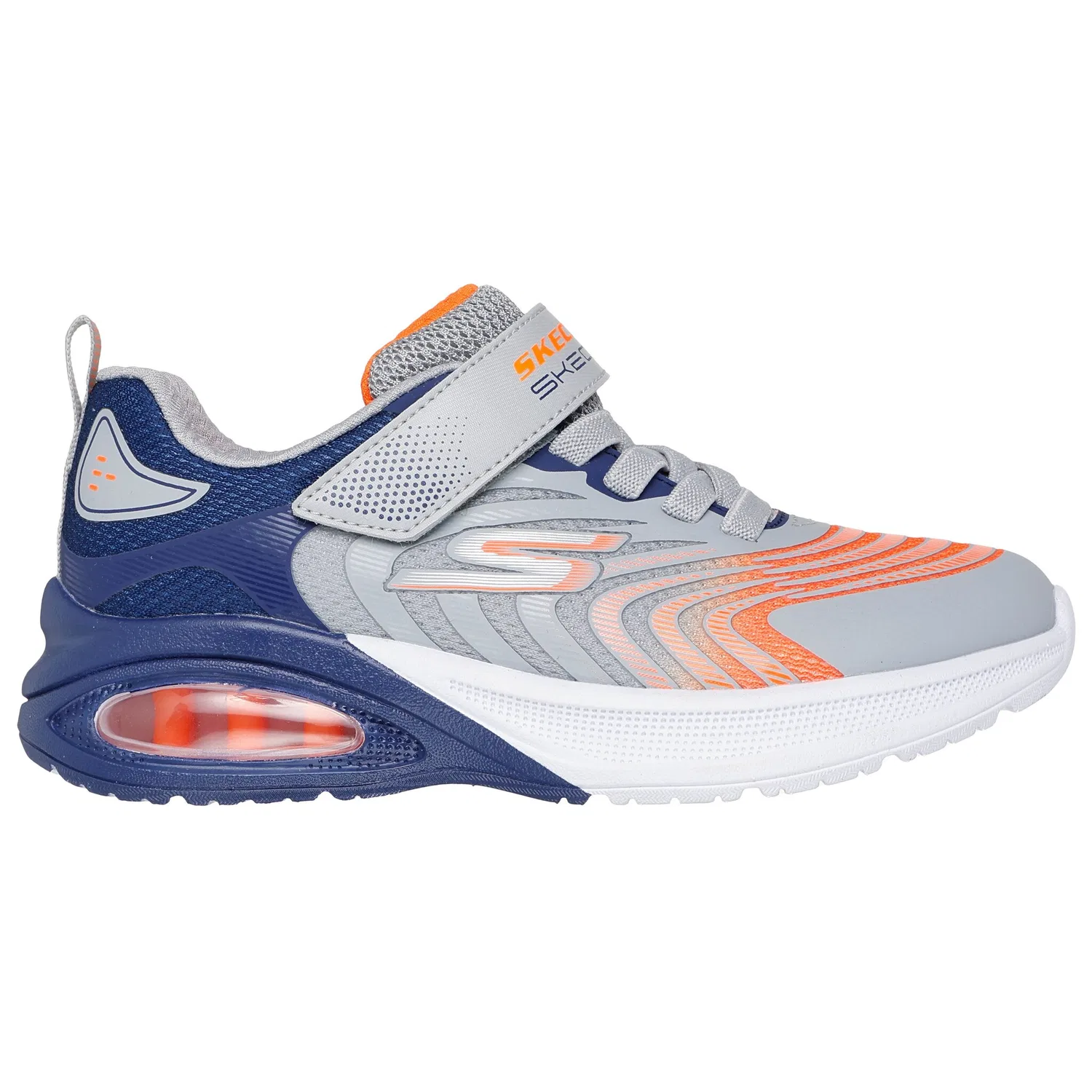 Детские кроссовки с воздушной подушкой Skechers MICROSPEC MAX ADVANCE, Gray-Navy-Orange — фото 4