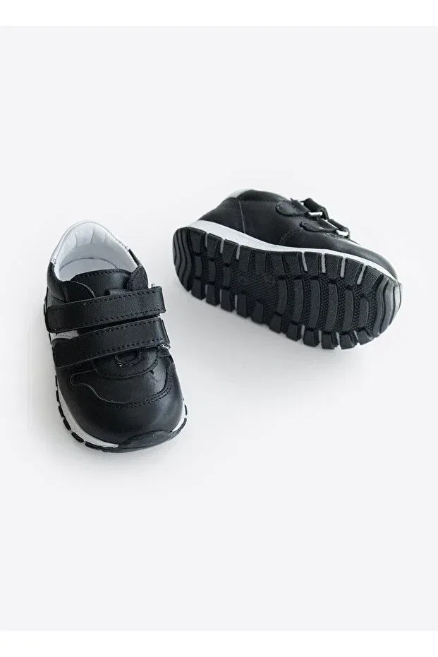Детские туфли для мальчиков кожаные Marlon First Step Shoes Kitikate, Black — фото 4