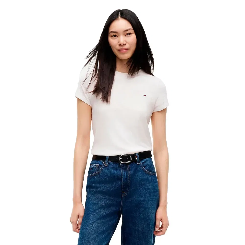 Женская хлопковая футболка с коротким рукавом Tommy hilfiger, White