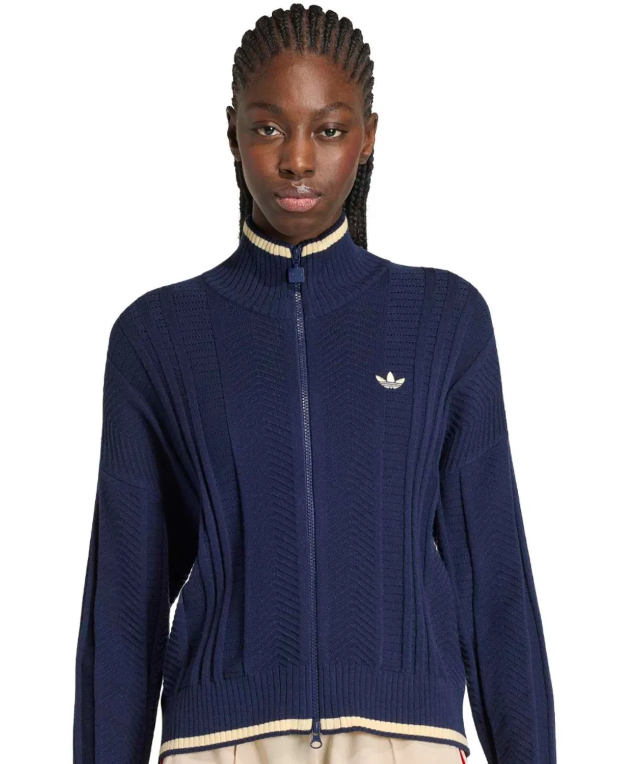Женский свитшот с длинным рукавомCable Knit Firebird Adidas, Navy