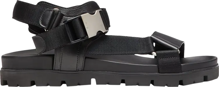 

Сандалии Prada Sporty Leather and Nylon Tape Sandal Black, черный