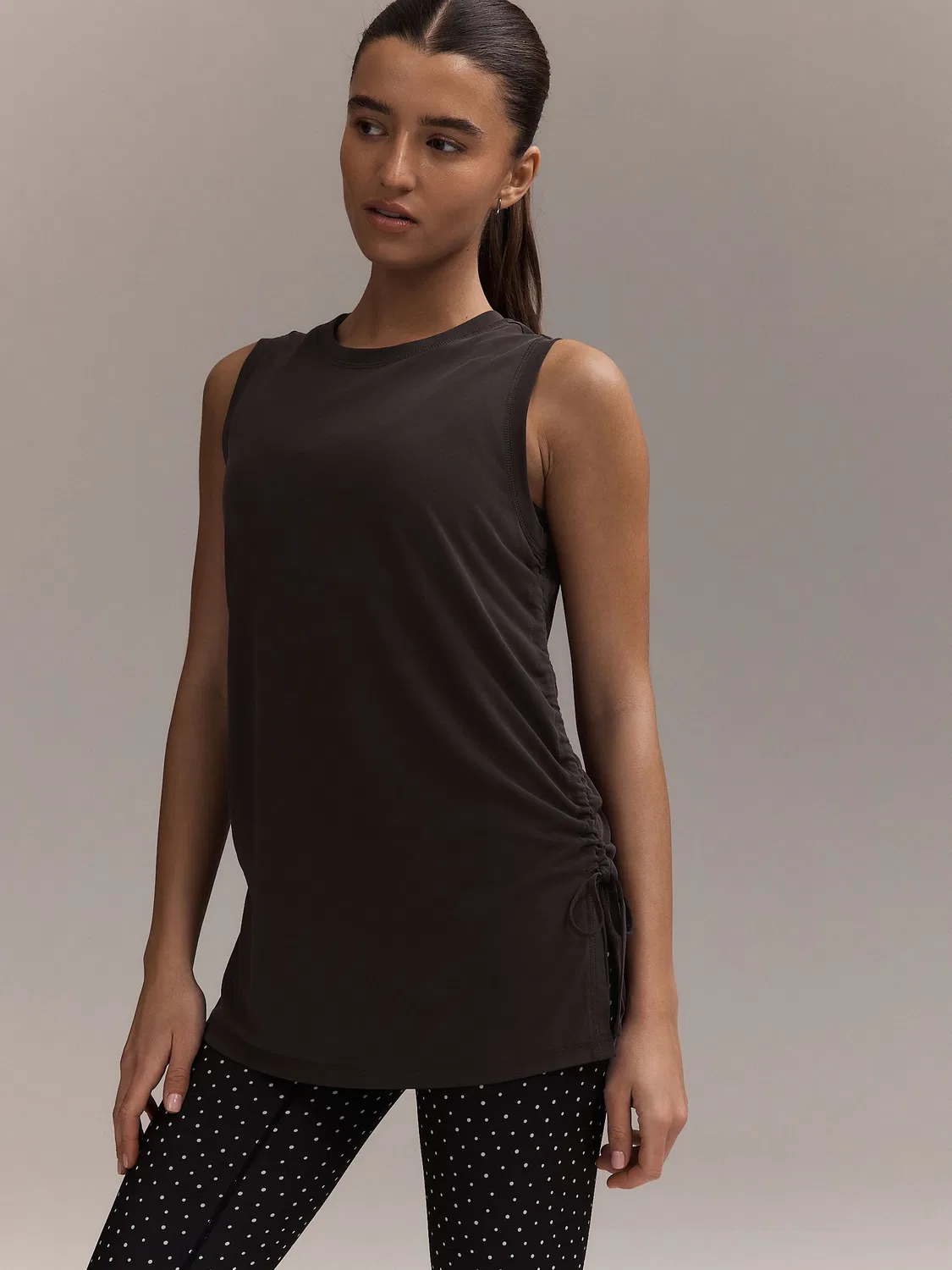 Топ Active Lightweight Modal Ruched Side Tank Vest Next, шоколадный