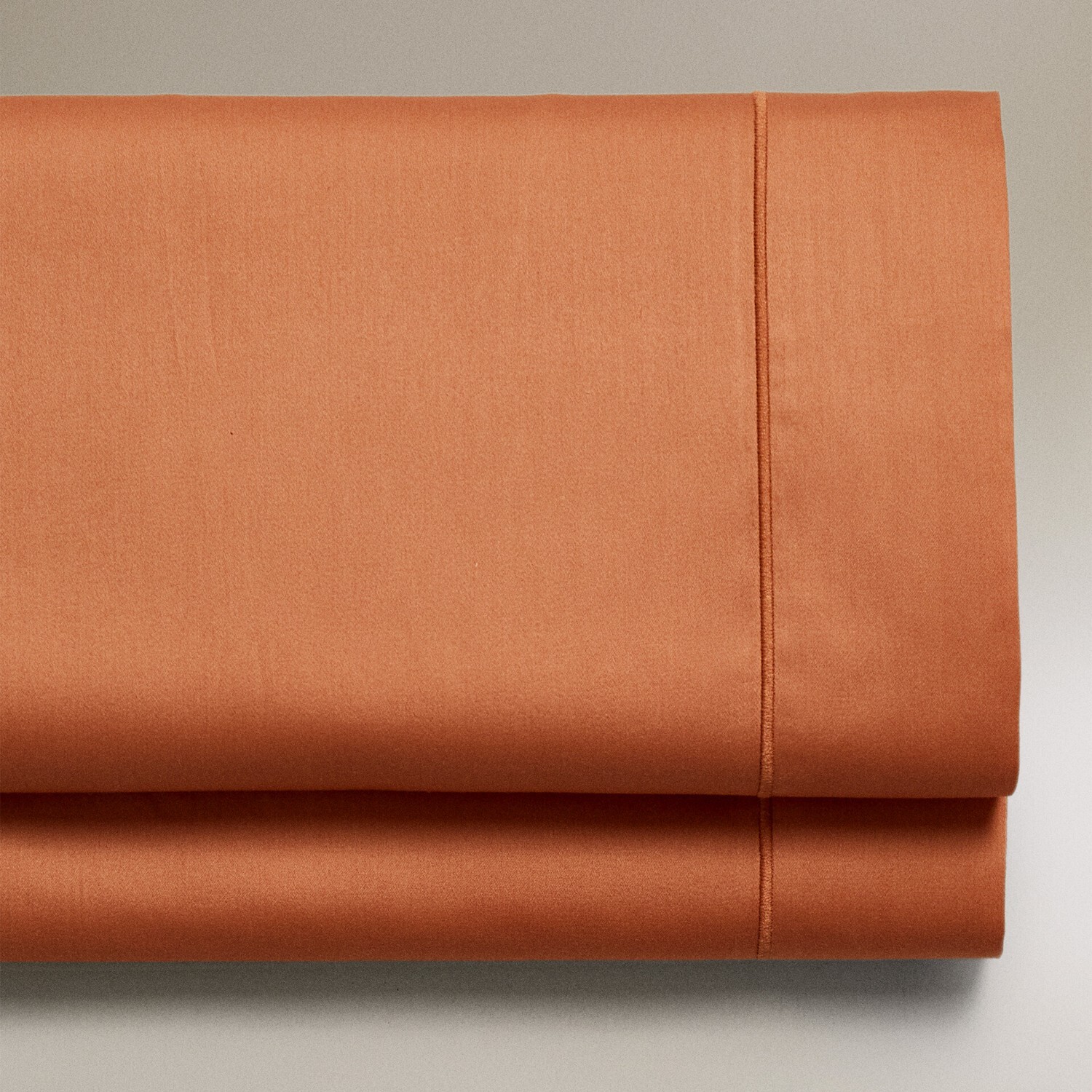 

Простыня Zara Home Sateen With Trim, 300 нитей, терракотовый