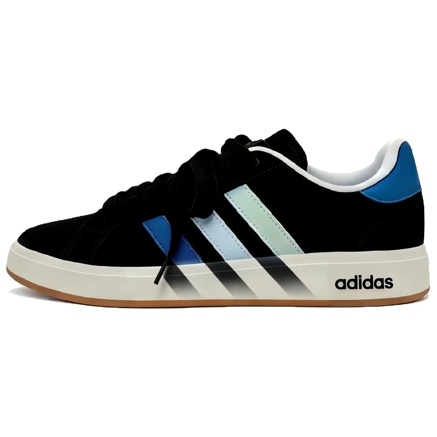 Детские кроссовки-скейтборд с градиентом, низкий верх, Adidas Grand Court Base 00s, Black/Blue — фото 3