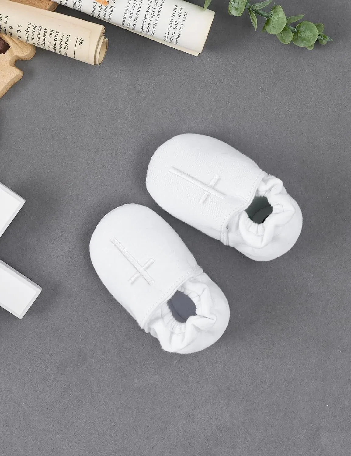 Детские кроссовки для крещения для мальчиков с мягкой подошвой AGJ, White Shoes — фото 3