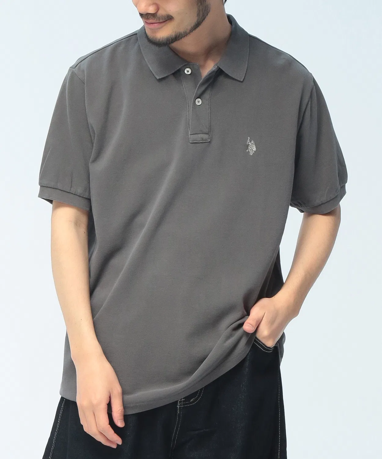 Унисекс-поло с коротким рукавом и вышивкой логотипа U.S. POLO ASSN., Sumi Kuro