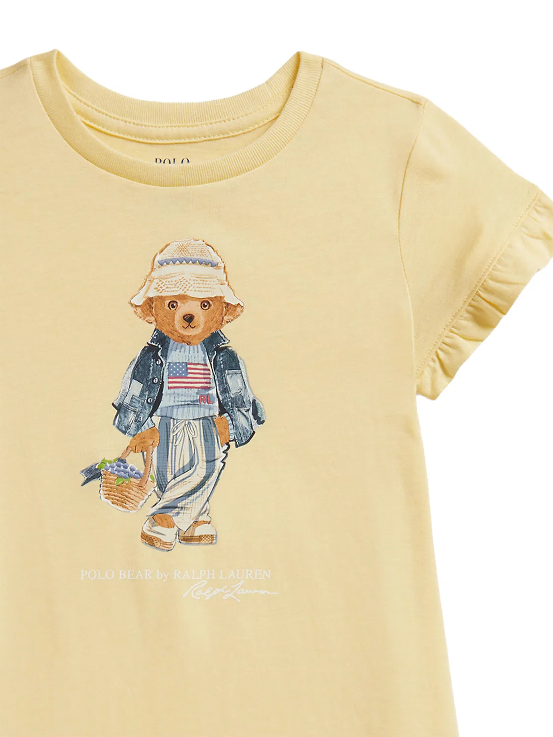 Повседневное платье стандартного кроя для девочки Polo Ralph Lauren, желтый — фото 3