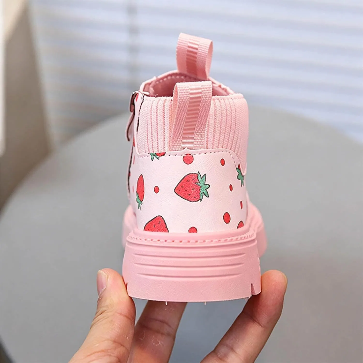 Детские ботинки для девочек с принтом SHOPESSA, Pink — фото 3