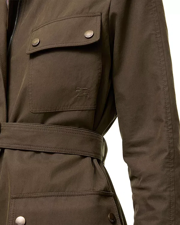 Женская куртка с поясом Gabardine safari jacket Burberry, Juniper — фото 3