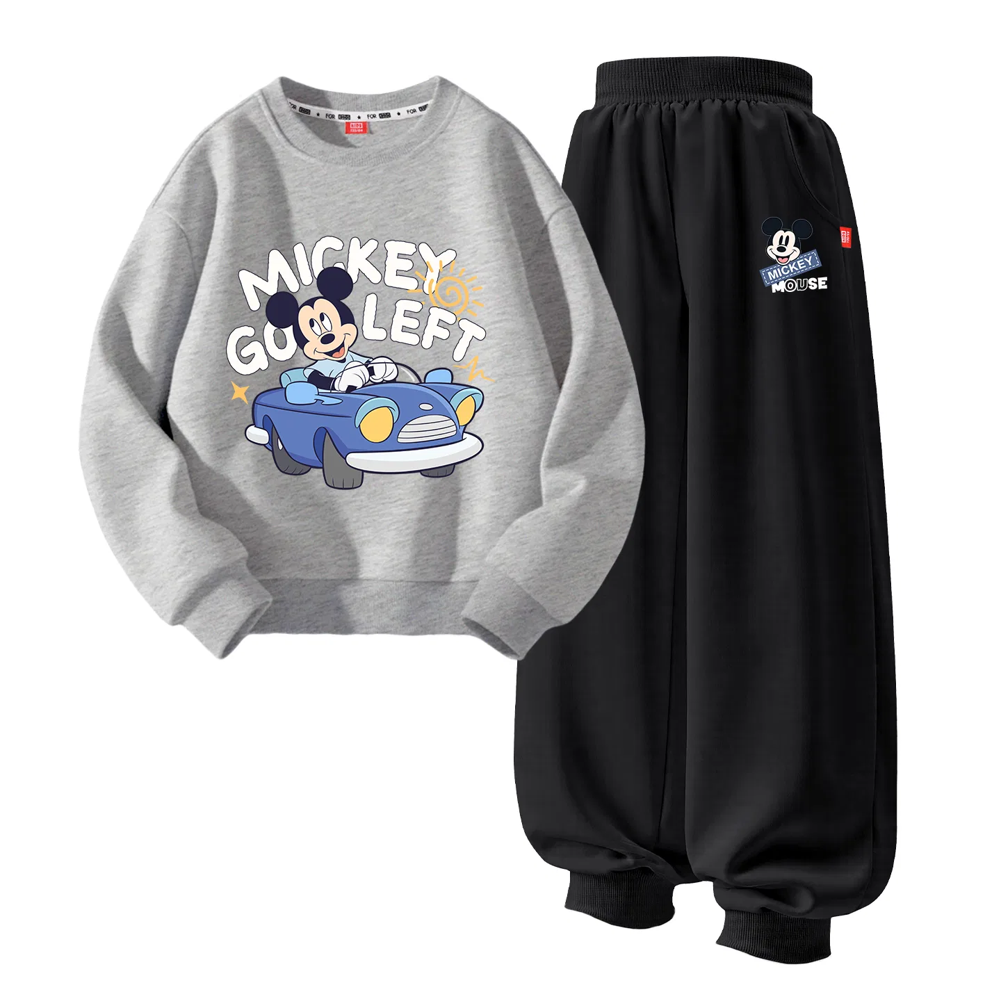 Детский спортивный костюм с круглым вырезом Disney, Цвет: Di Youche Heather Gray+Di Happy Chi K Black