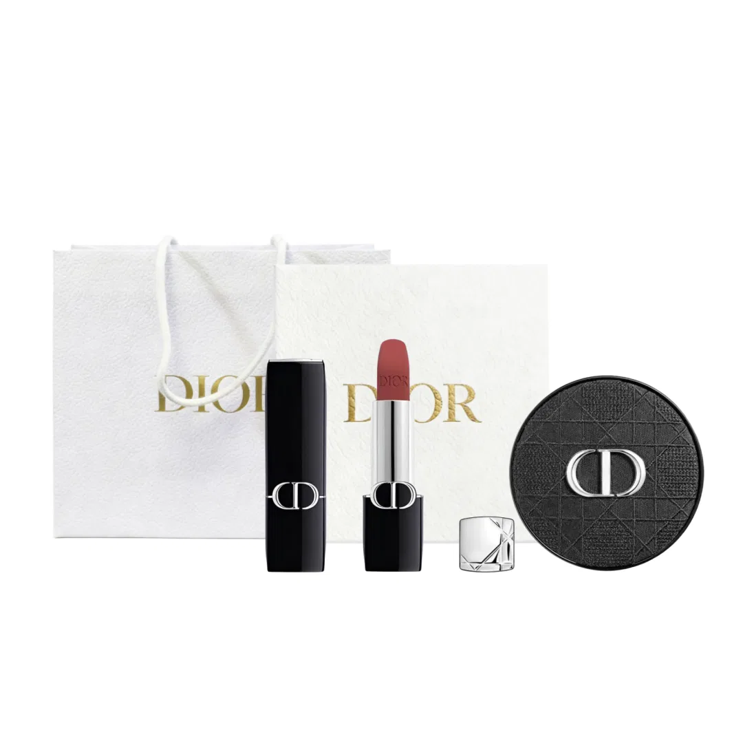 Набор макияжа, матовая помада и тональная основа, DIOR, Fiery Blue Gold