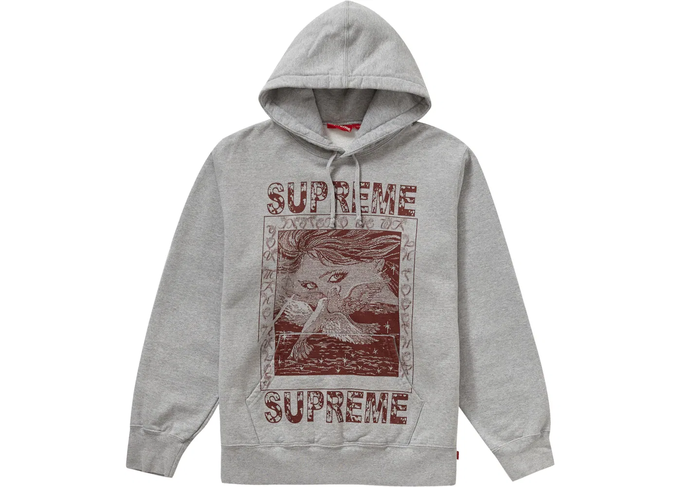 Мужской свитшот с капюшоном Supreme, Heather Grey