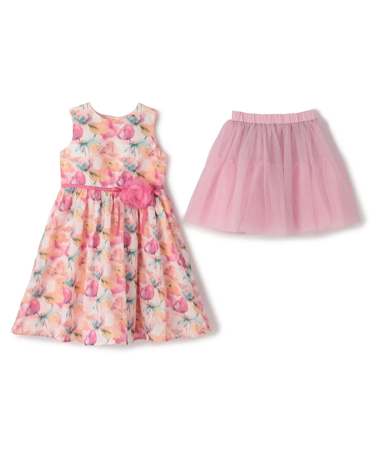 Детское платье-рубашка с цветочным принтом, с брошью, kate spade new york kids, Colorful — фото 3