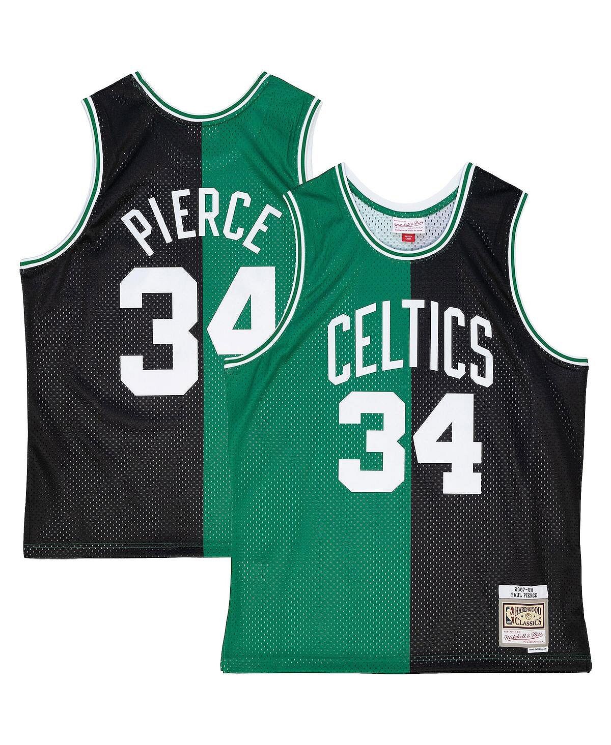 

Мужская футболка paul pierce black, kelly green boston celtics hardwood classics 2007-08 split swingman Mitchell & Ness, мульти