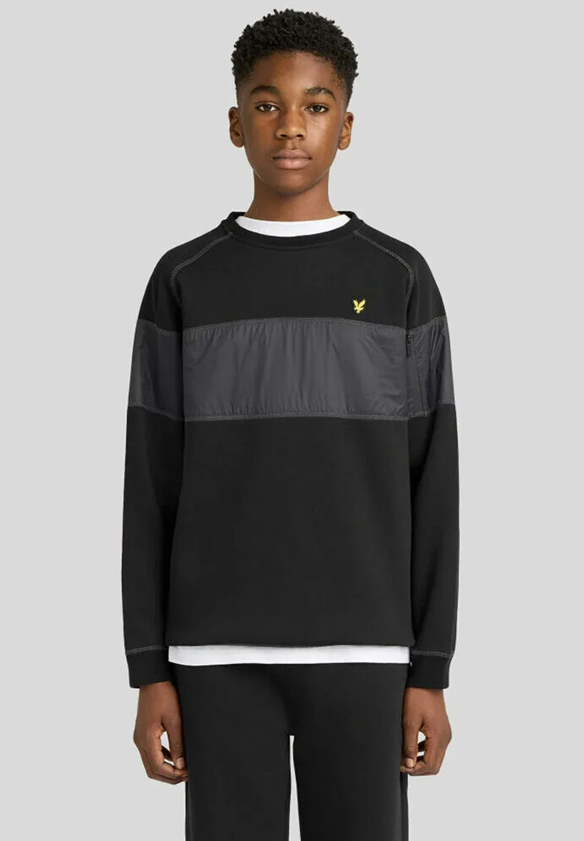 Толстовка с круглым вырезом и вставками среднего слоя Lyle & Scott, Z Jet Black — фото 2