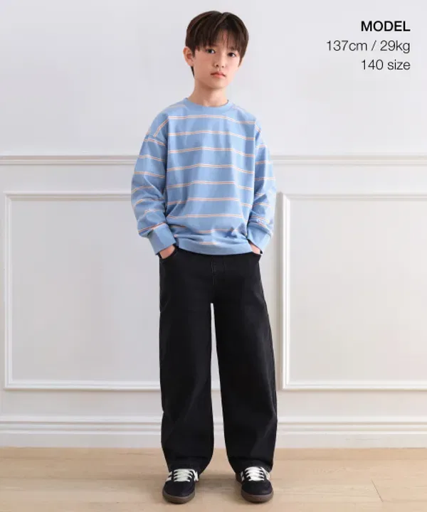 Джинсы широкие, Musinsa Standard Kids, Wash Black — фото 2