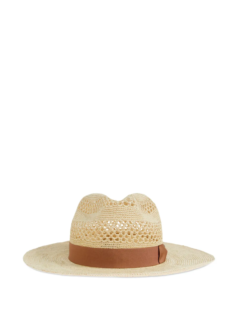 

Соломенная шляпа трилби с лентой Giorgio Armani, бежевый