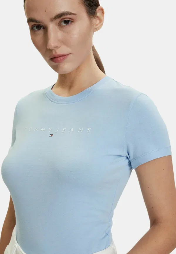 Футболка с принтом, хлопок, print t-shirt, Tommy Hilfiger, голубой — фото 4