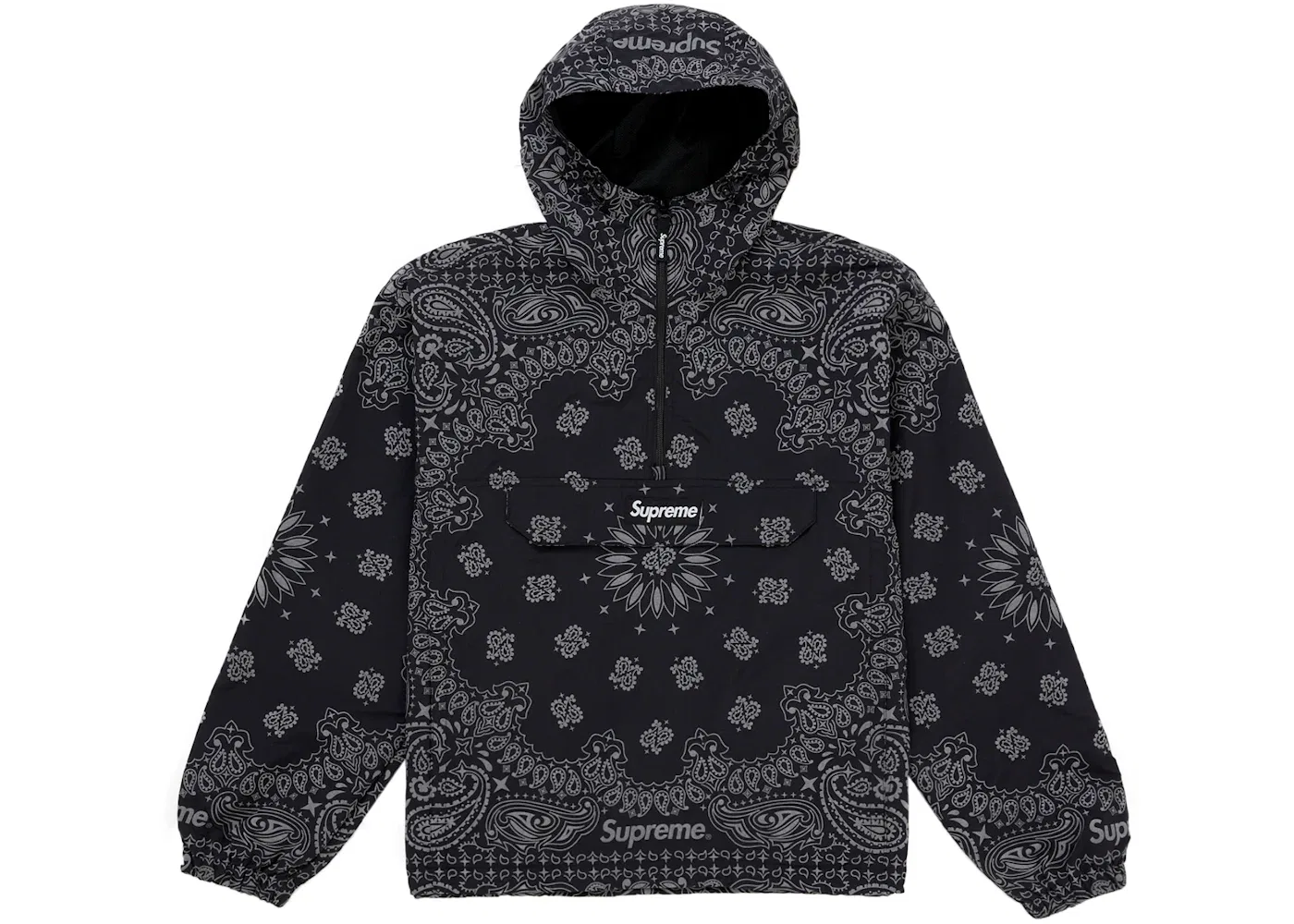 Мужская анорак из отражающей банданы Supreme Anorak, Black