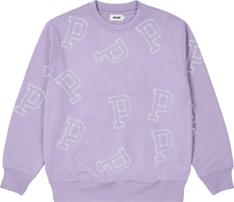 

Толстовка Palace Multi P Flatlock Crew 'Lilac', фиолетовый