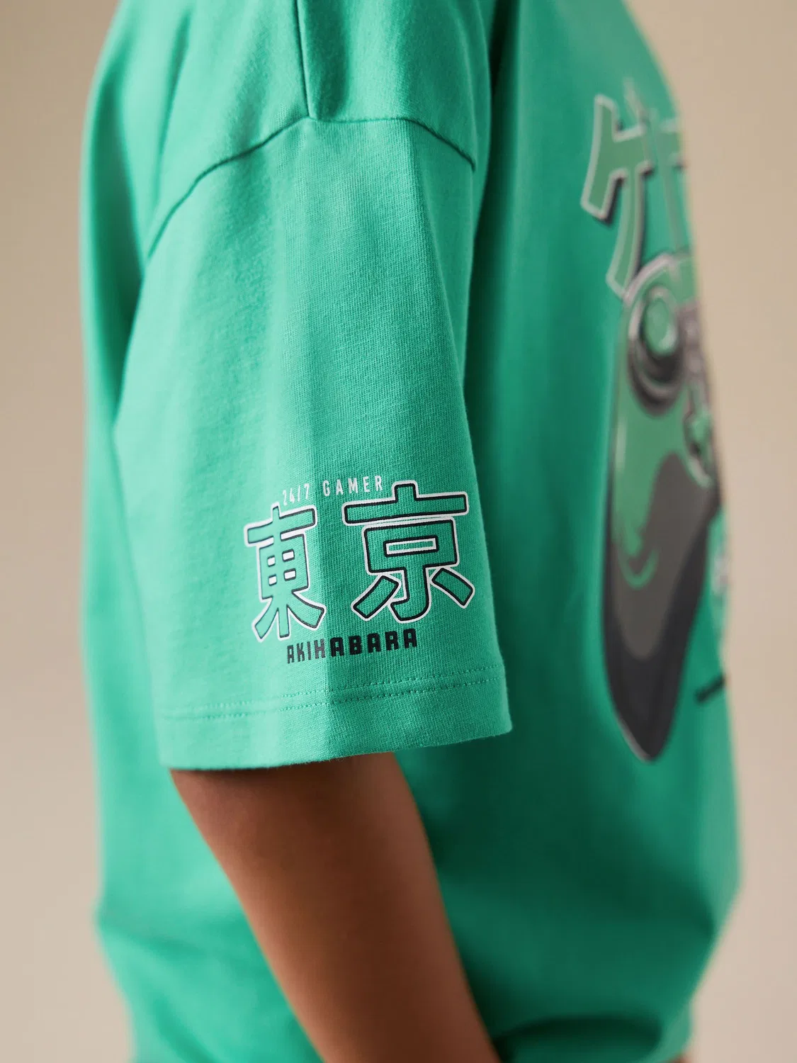 Футболка с графическим принтом, Green Controller Back Print Next, зеленая — фото 4