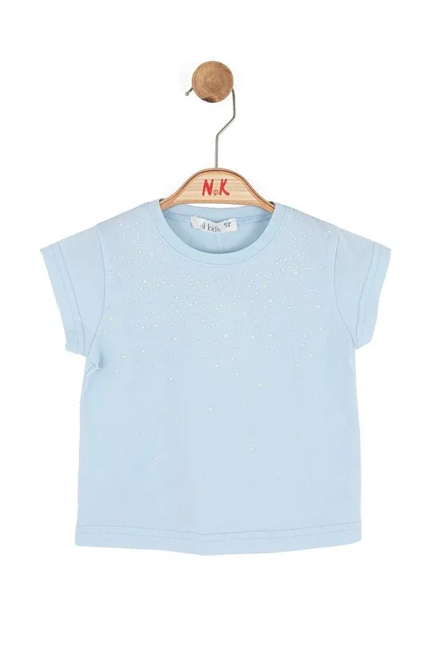 Детская футболка для девочек с жемчужными деталями Nk Kids, Blue