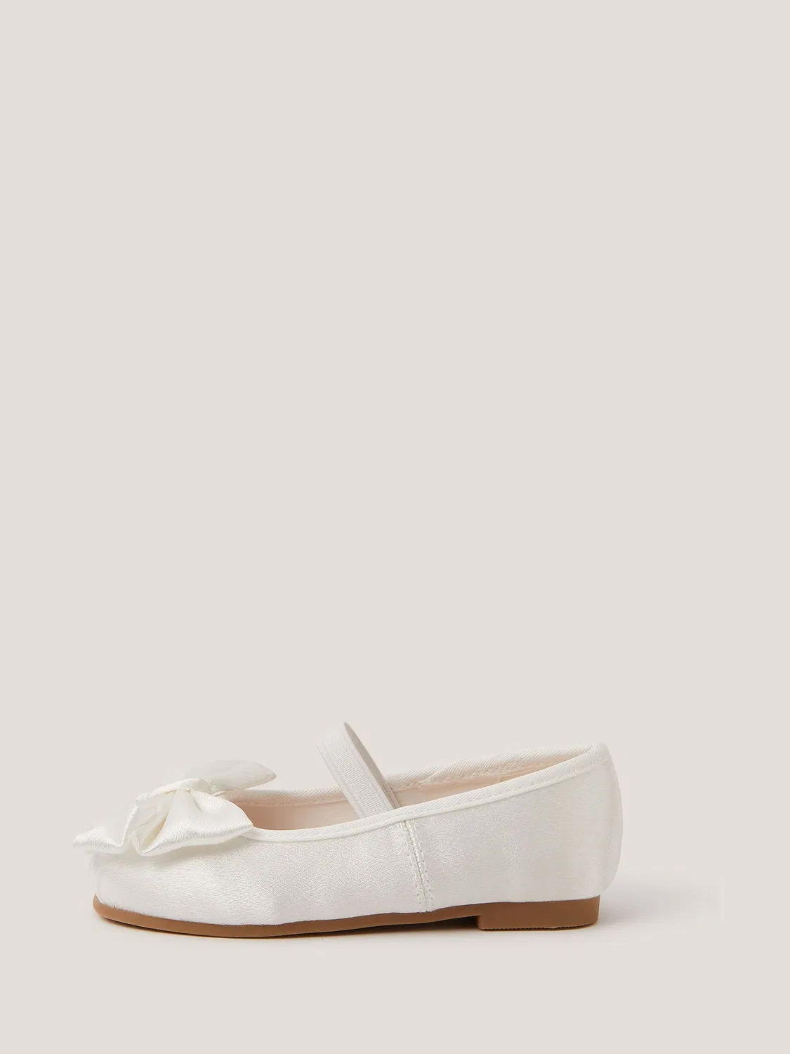 Балетки Monsoon Natural Baby Bow Satin Walker Shoes, натуральный — фото 2