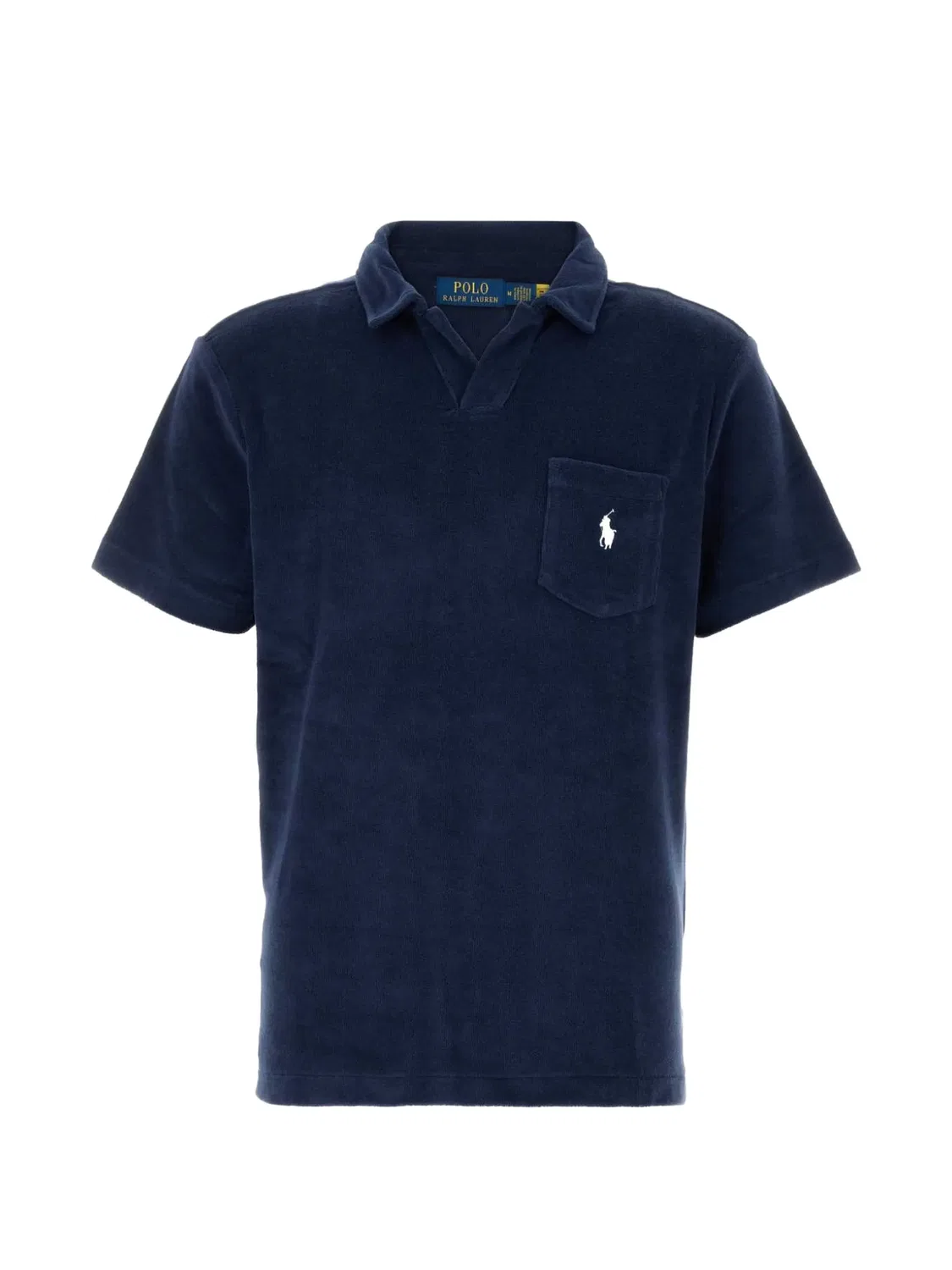 Футболка с V-образным вырезом из махровой ткани, синяя Polo Ralph Lauren, синий