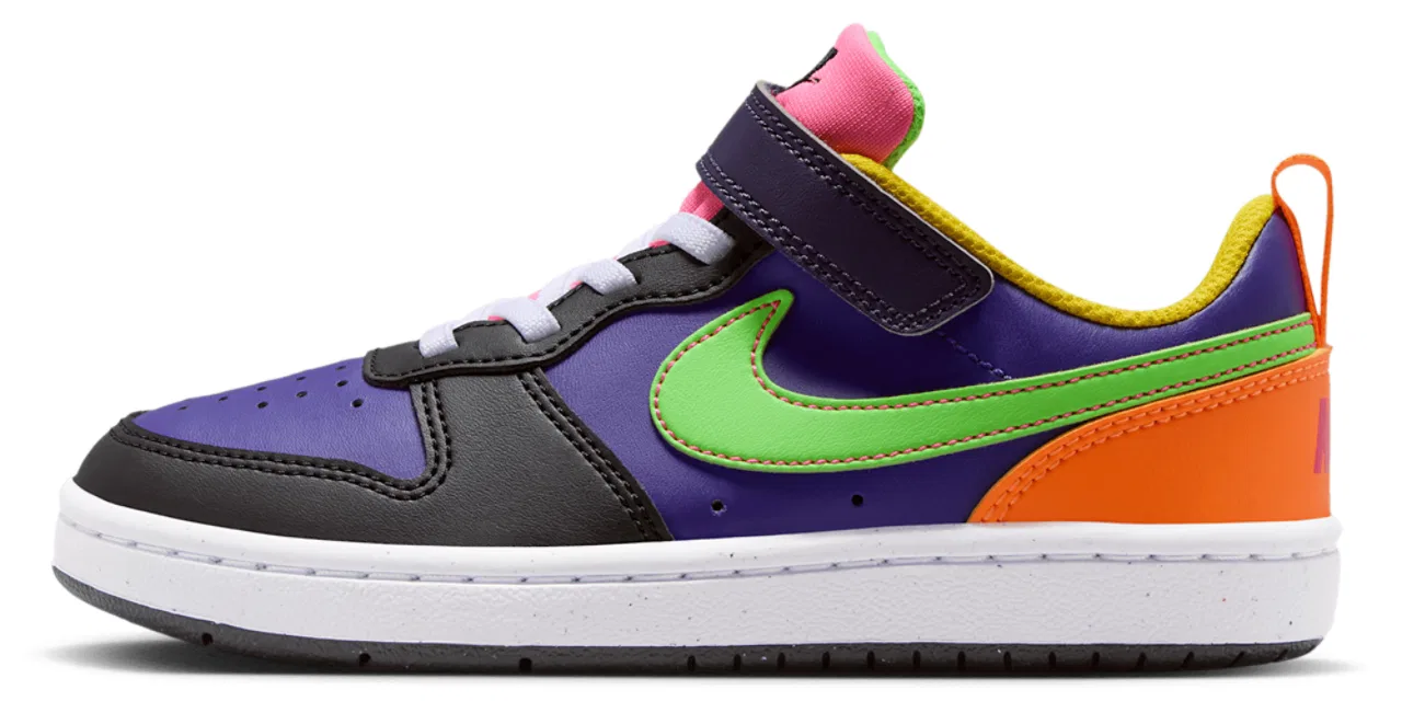 Кроссовки для мальчиков дошкольников Court Borough Low Recraft Nike, цвет Court Purple/Court Purple/Green Strike — фото 2