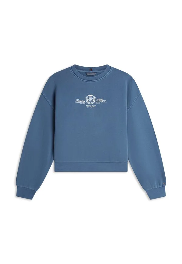 Толстовка из махровой ткани с вышивкой в виде герба Tommy Hilfiger, Dark Night Navy — фото 4