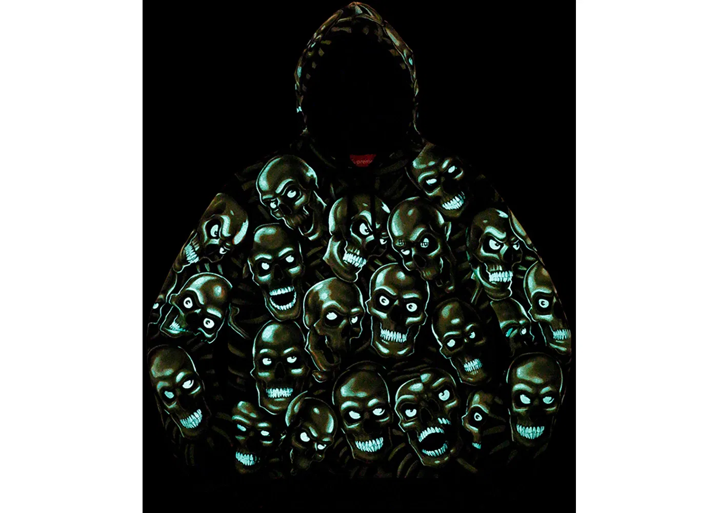 Мужской худи с принтом Skull Pile Supreme, Green — фото 2