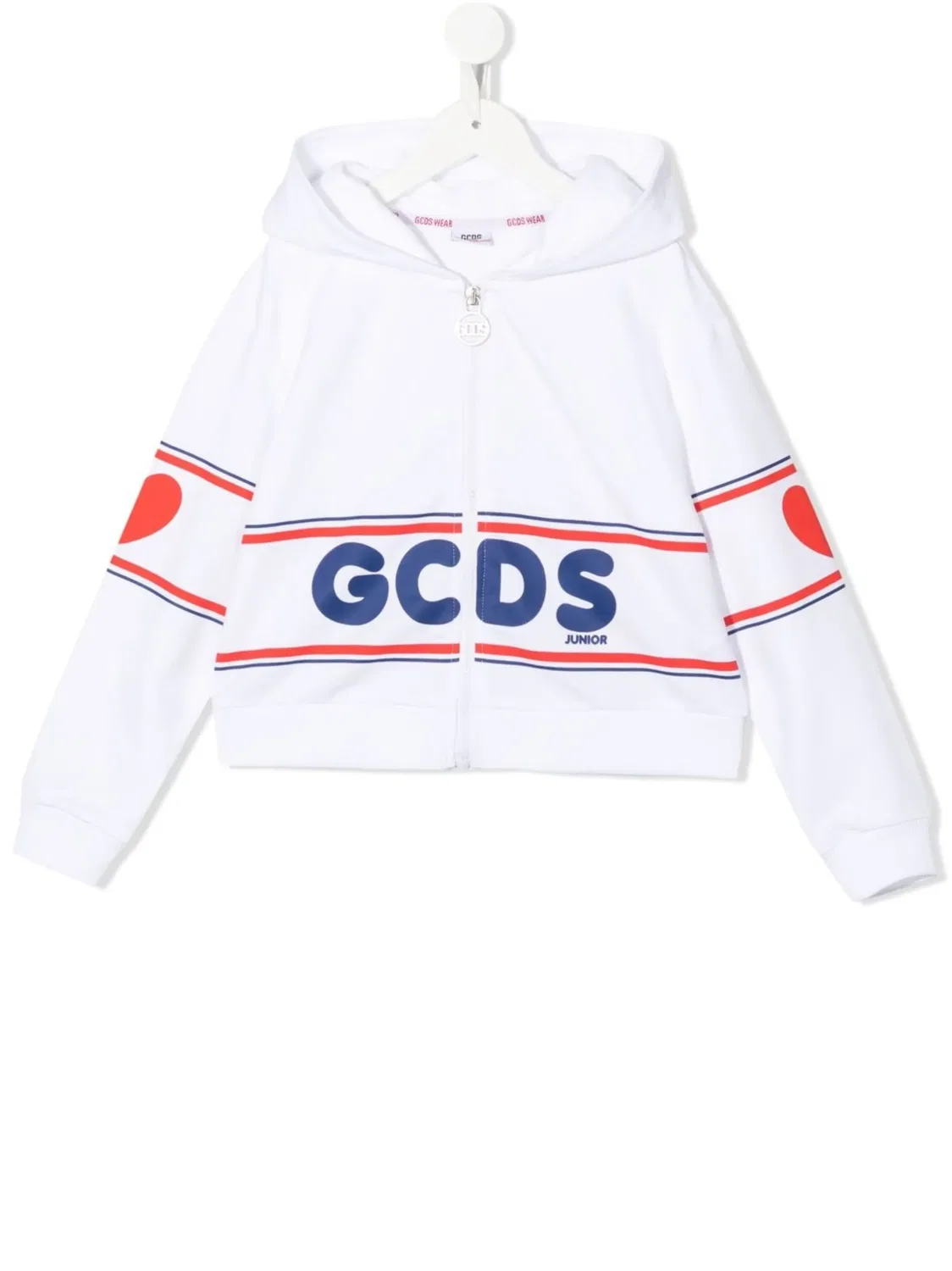 Худи на молнии с логотипом GCDS, белый