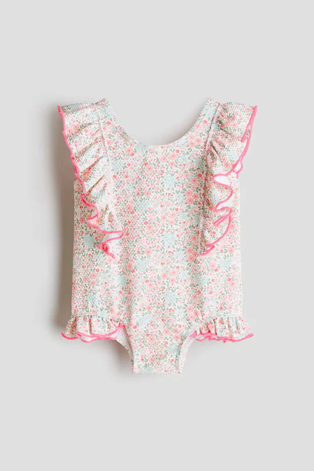 Купальник с оборками H&M, Hellrosa/Geblümt