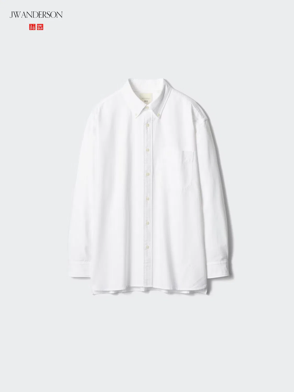 Рубашка Uniqlo, оверсайз крой из ткани оксфорд, темно-синий — фото 2