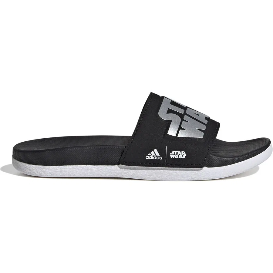 Детские шлепанцы с принтом Star Wars, модель ADILETTE Comfort, adidas, Бело-черный