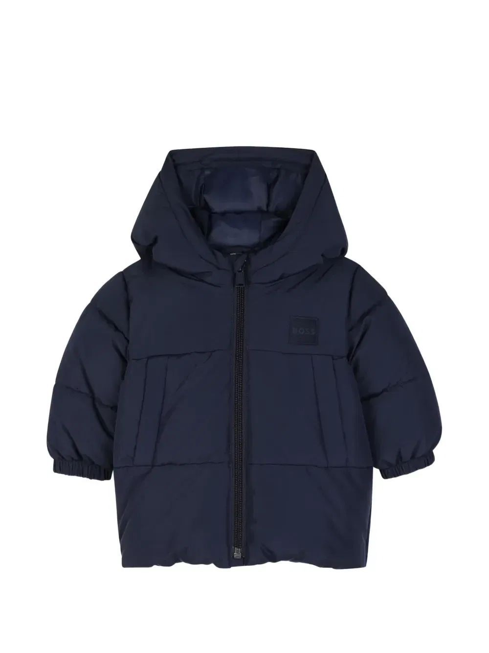 Пуховик с капюшоном BOSS Kidswear, синий