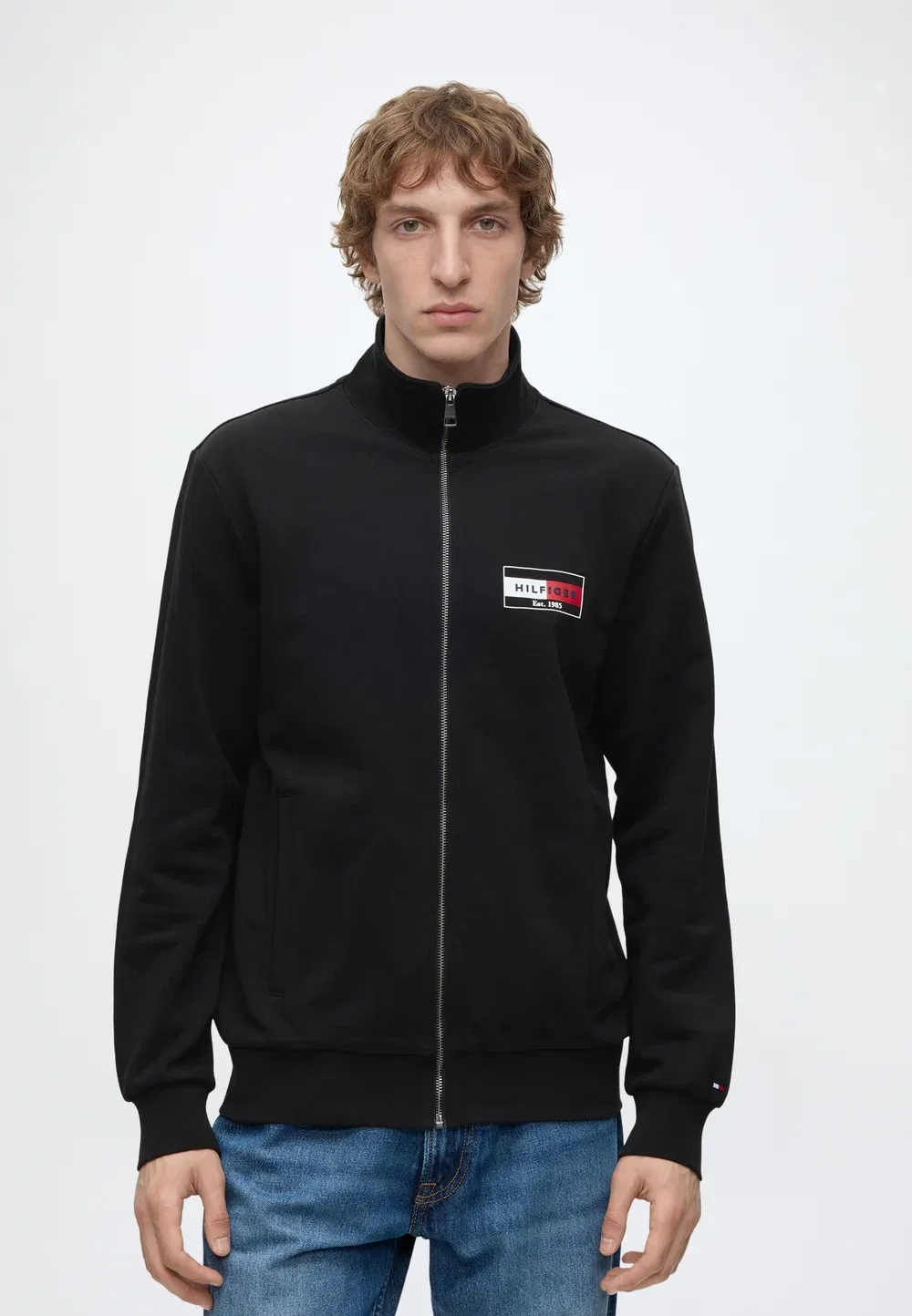 Маленький флажок - толстовка на молнии Tommy Hilfiger, Black
