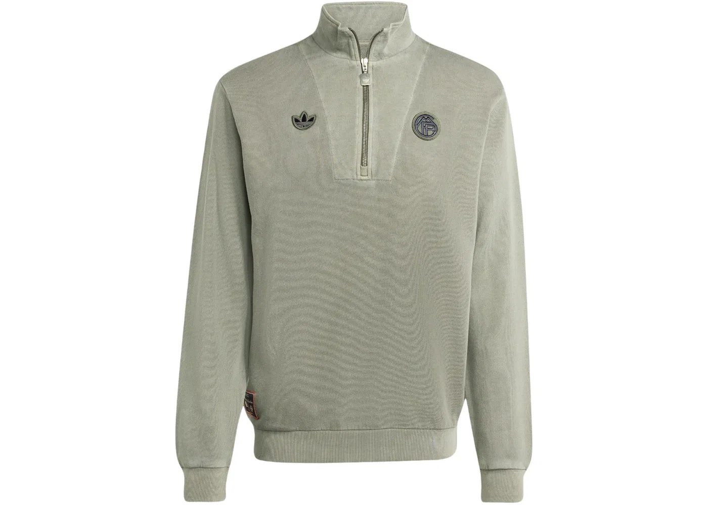 Мужская толстовка с длинным рукавом и полузастежкой Adidas FC Bayern Terrace Icons Half-Zip Top, Base Green