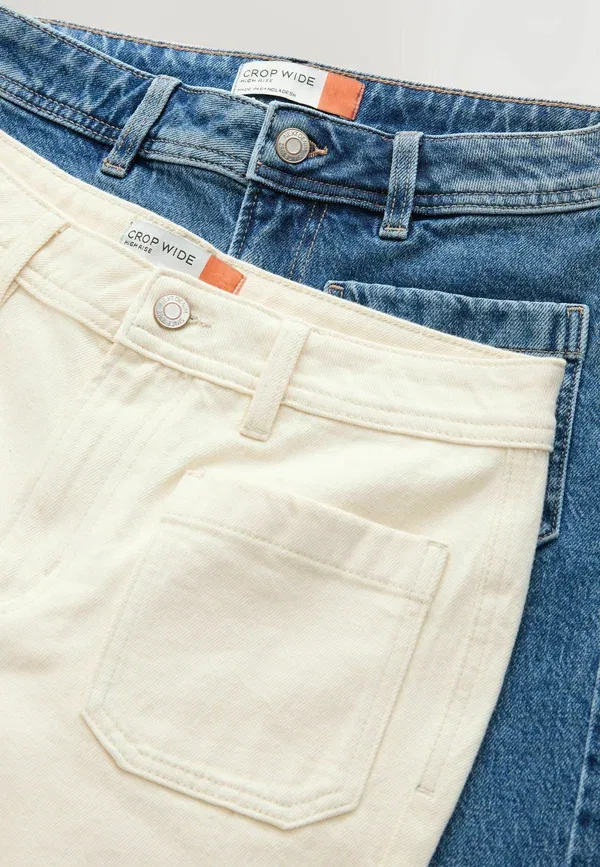 Брюки из 99% хлопка Regular fit - patch pocket cropped jeans 2 pack - flared jeans Next, multi, мультиколор — фото 2