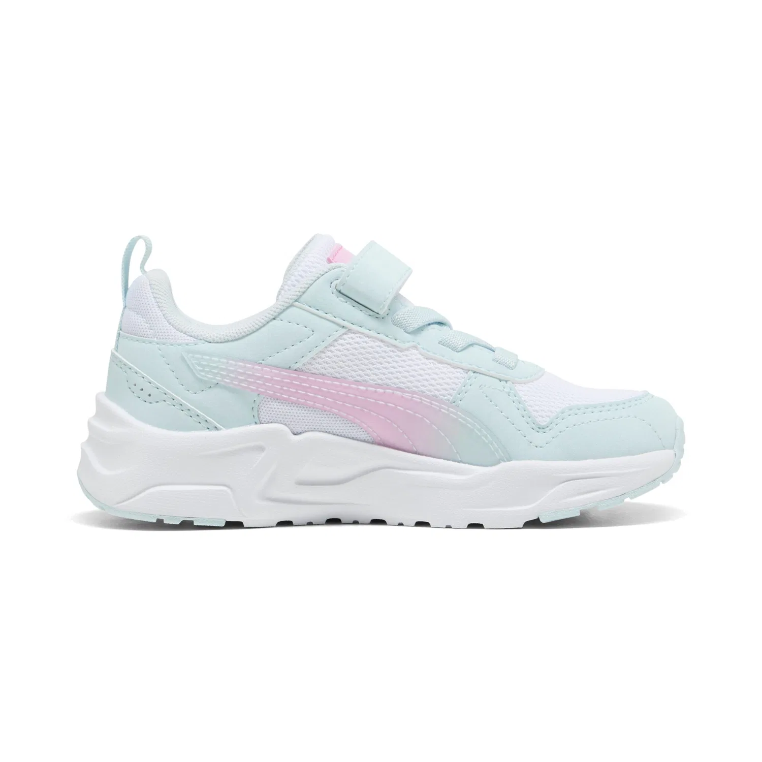 Детские текстильные кроссовки TRINITY 2 LT FADED GLOW AC PS PUMA, White-Aqua Glow-Mauve Glow — фото 3