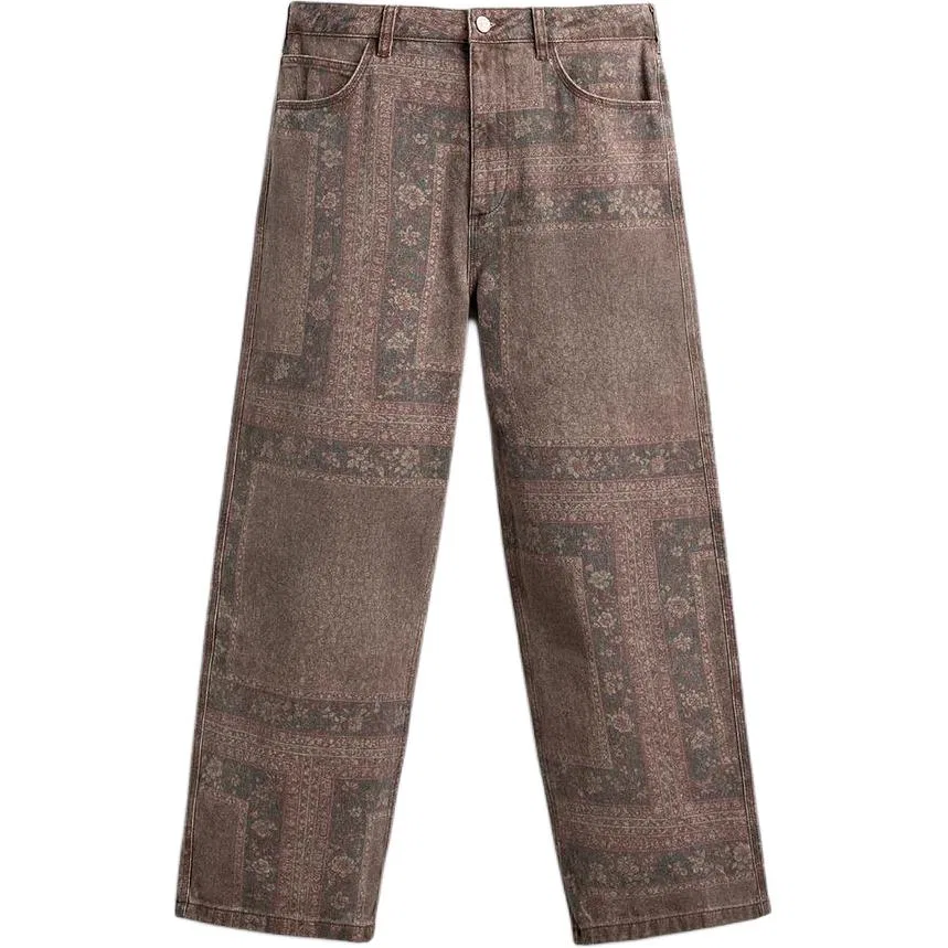 Мужские брюки повседневные с принтом, прямого кроя, ZARA, Print