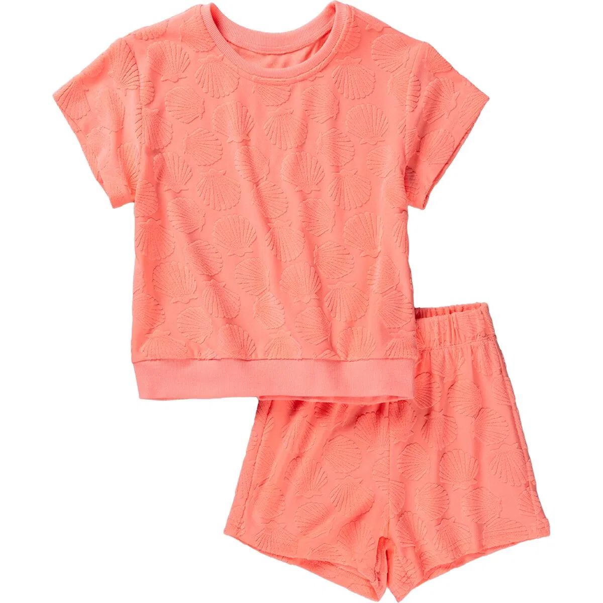 Детский комплект из махровой ткани с принтом Seashell set Seaesta Surf, Neon Peach