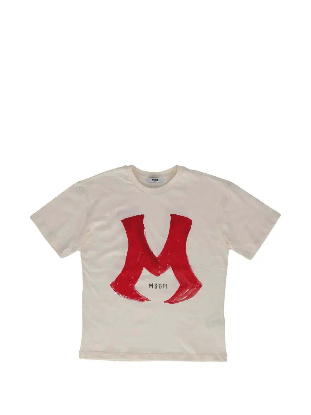 Футболка с логотипом MSGM Kids, кремовый