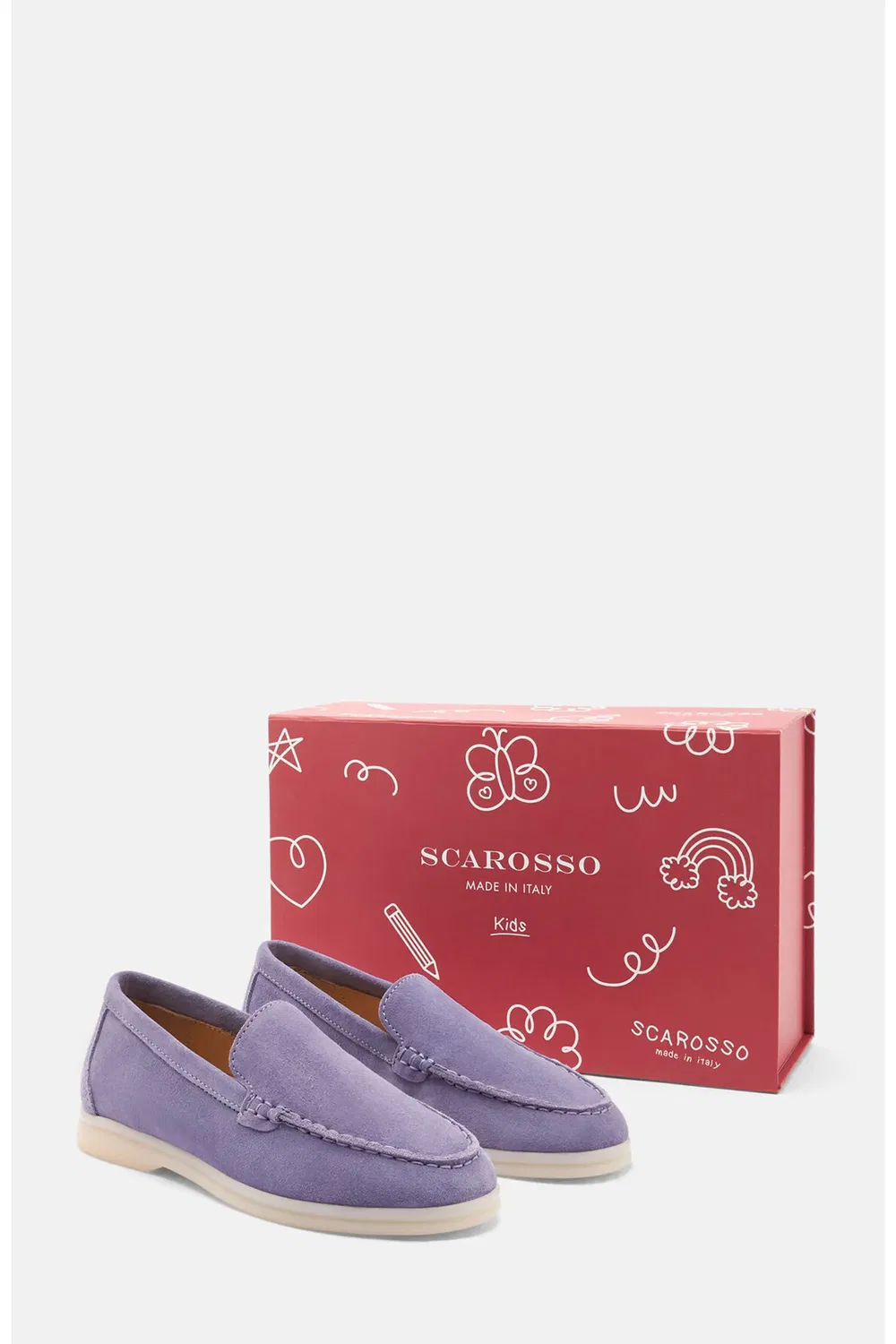 Детские туфли лоферы на резиновой подошве Ludovica SCAROSSO, Purple - Suede — фото 2